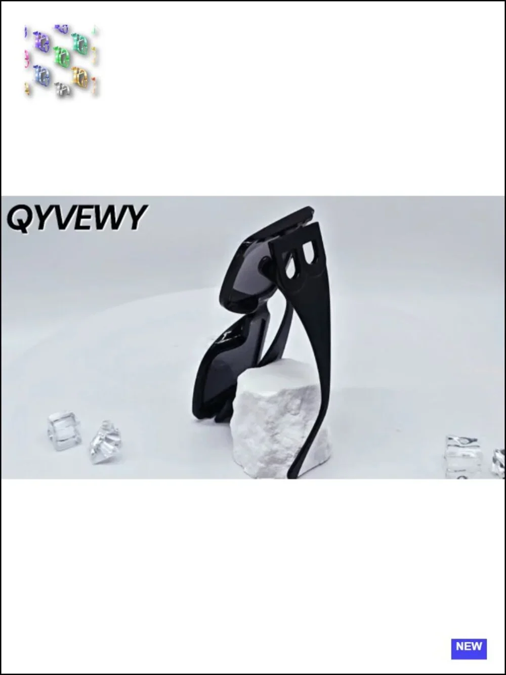 3 Pairs Oversized Square Sunglasses Trendy Thick Frame UV400